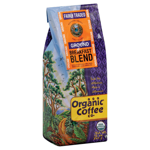 Organic Coffee Company Ground Coffee - Breakfast Blend - Case Of 6 - 12 Oz.
