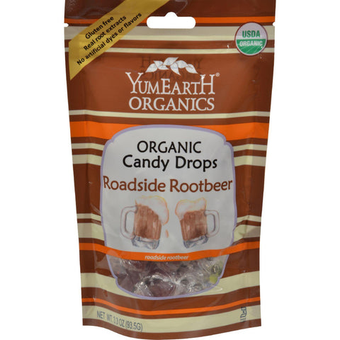 Yummy Earth Organic Candy Drops Roadside Root Beer - 3.3 Oz - Case Of 6
