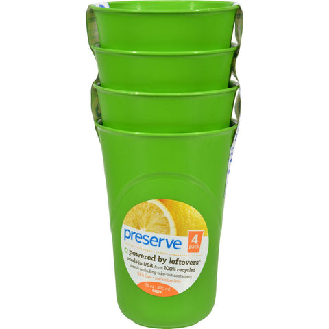 Preserve On The Go Cups Apple Green - 16 Oz - Case Of 8 Packs Of 4