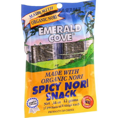 Emerald Cove Spicy Nori Snack - Organic Nori - Silver Grade - 48 Count - Case Of 6
