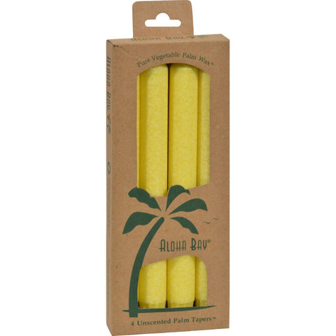 Aloha Bay Palm Tapers Yellow Candle Unscented - 4 Candles