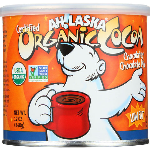 Ahlaska Cocoa Mix - Organic - Chocolatey Chocolate - Low Fat - 12 Oz - Case Of 12
