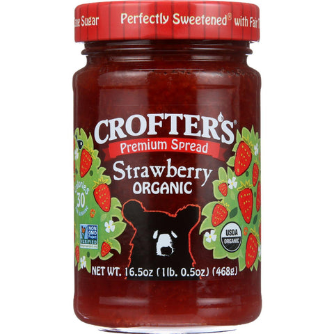 Crofters Fruit Spread - Organic - Premium - Strawberry - 16.5 Oz - Case Of 6