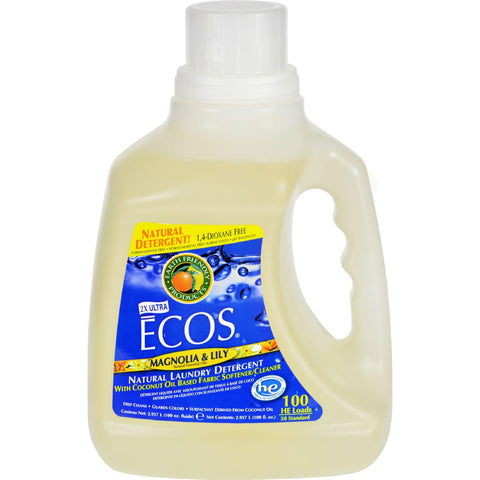 Earth Friendly Ecos Ultra 2x All Natural Laundry Detergent - Magnolia And Lily - Case Of 4 - 100 Fl Oz