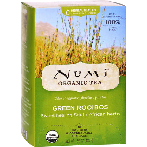 Numi Green Rooibos Sweet Healing South African Herbs - 18 Tea Bags - Case Of 6