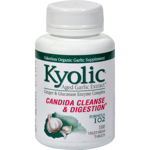 Kyolic Aged Garlic Extract Candida Cleanse And Digestion Formula 102 - 100 Vegetarian Tablets