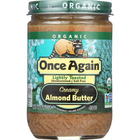 Once Again Almond Butter - Organic - Lightly Toasted - Creamy - 16 Oz - Case Of 12