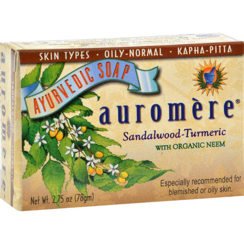 Auromere Ayurvedic Bar Soap Sandalwood-turmeric - 2.75 Oz