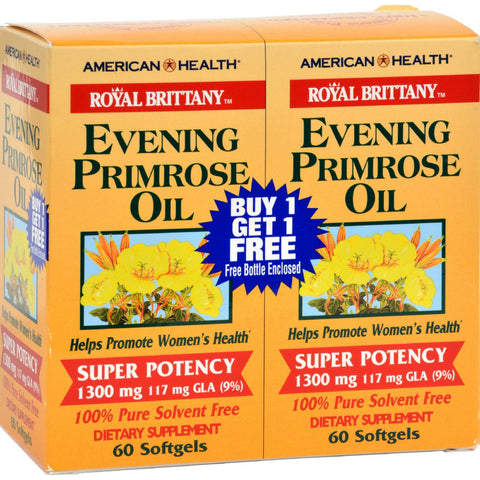 American Health Evening Primrose Oil - 1300 Mg - 60+60 Softgels