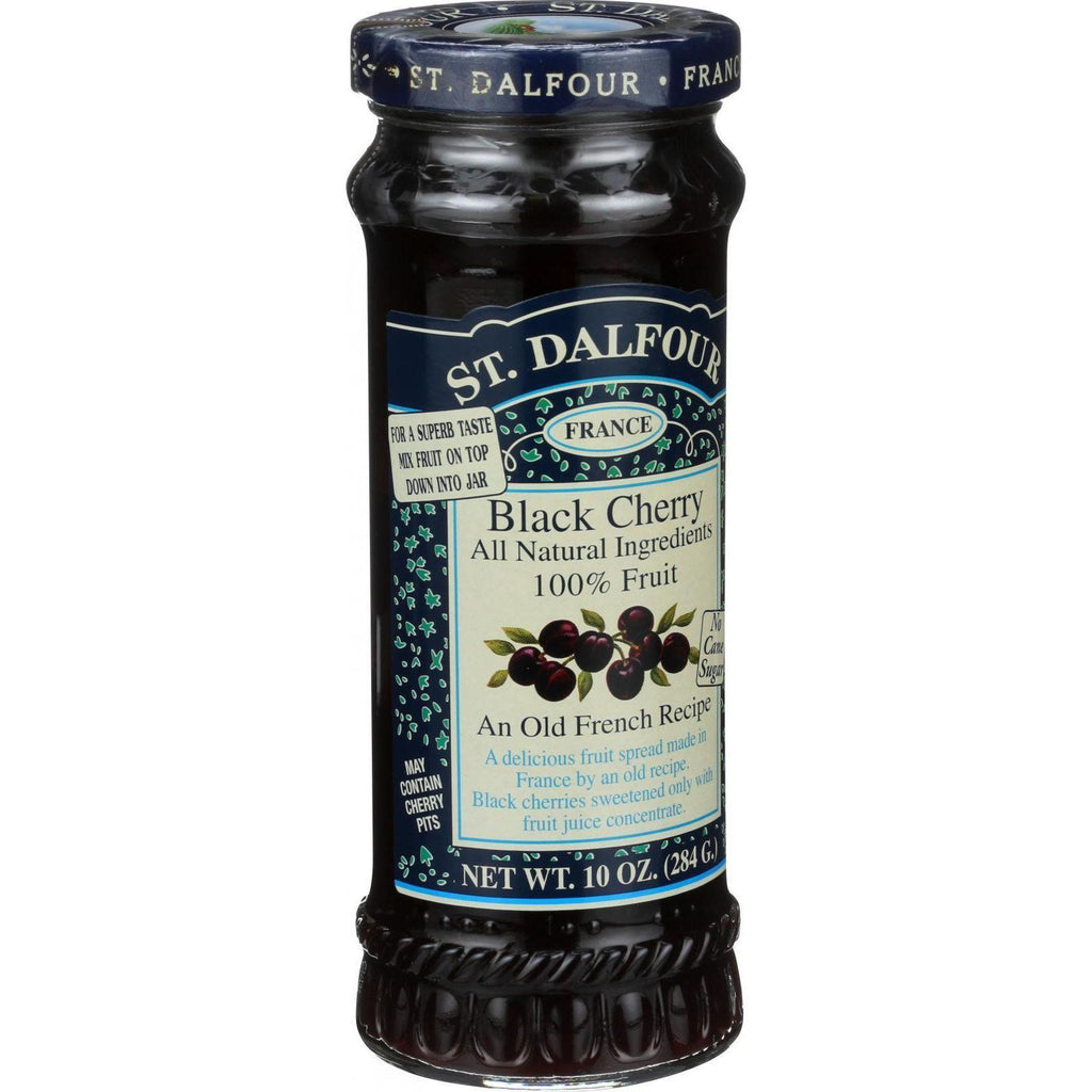 St Dalfour Fruit Spread - Deluxe - 100 Percent Fruit - Black Cherry - 10 Oz - Case Of 6