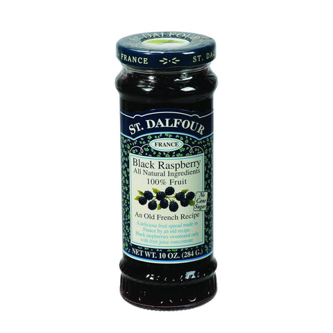 St Dalfour Fruit Spread - Deluxe - 100 Percent Fruit - Black Raspberry - 10 Oz - Case Of 6