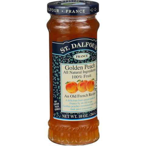 St Dalfour Fruit Spread - Deluxe - 100 Percent Fruit - Golden Peach - 10 Oz - Case Of 6