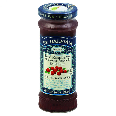 St Dalfour Fruit Spread - Deluxe - 100 Percent Fruit - Red Raspberry - 10 Oz - Case Of 6