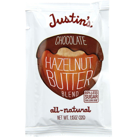 Justins Nut Butter Hazelnut Butter Blend - Chococolate - Squeeze Pack - 1.15 Oz - Case Of 60
