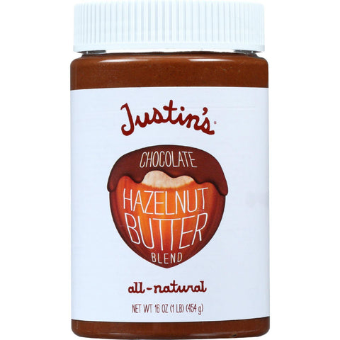 Justins Nut Butter Hazelnut Butter Blend - Chocolate - Jar - 16 Oz - Case Of 6