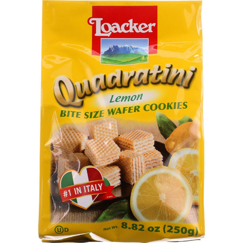 Loacker Wafer Cookie - Quadratini - Lemon Creme - 8.82 Oz - Case Of 8