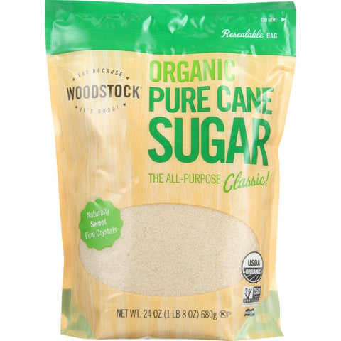 Woodstock Sugar - Organic - Pure Cane - Granulated - 24 Oz - Case Of 12