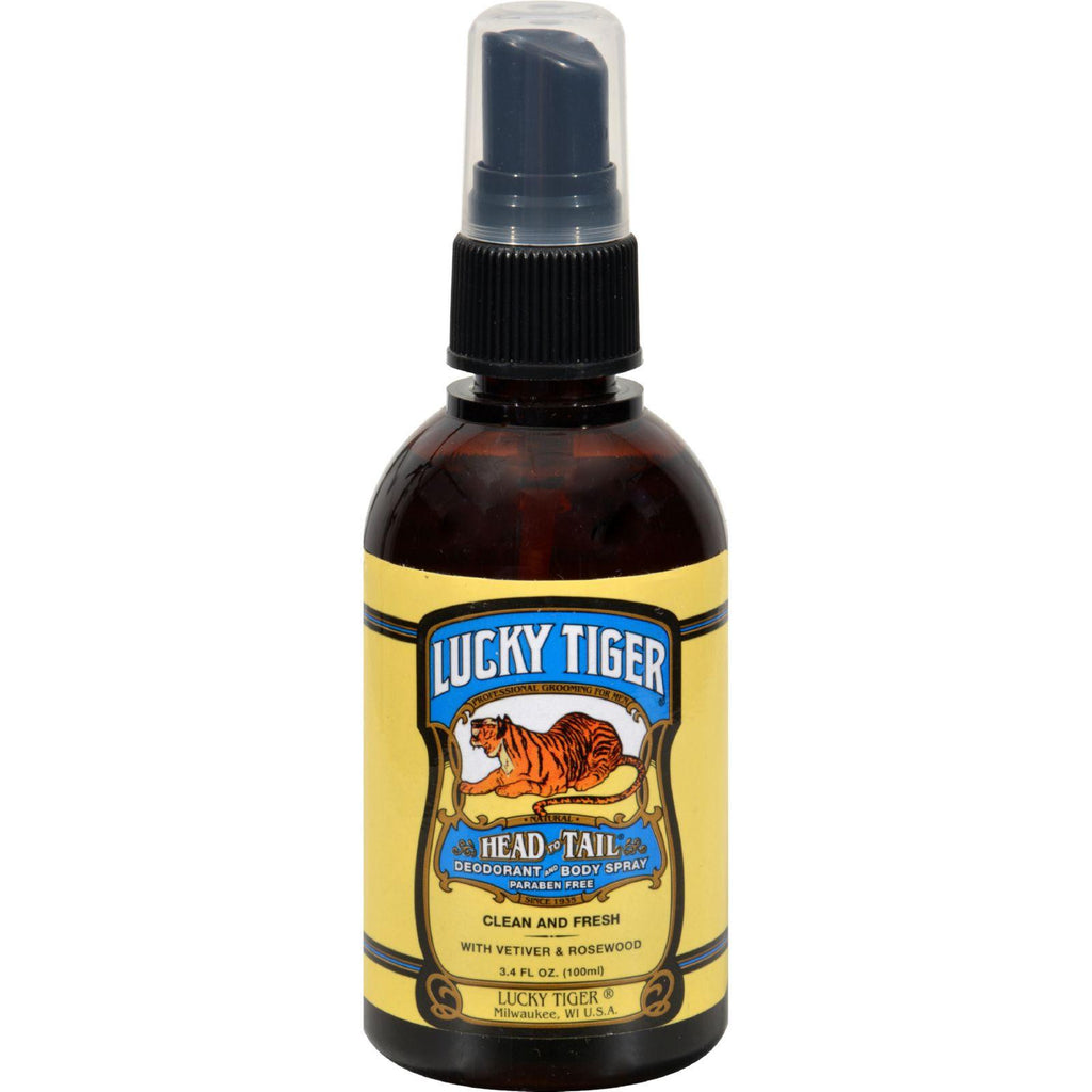 Lucky Tiger Head To Tail Deodorant And Body Spray - 3.4 Fl Oz