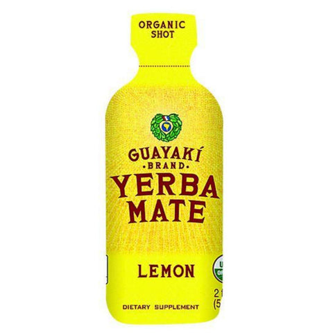 Guayaki Organic Yerba Mate Energy Shot - Lemon - 2 Oz - Case Of 12