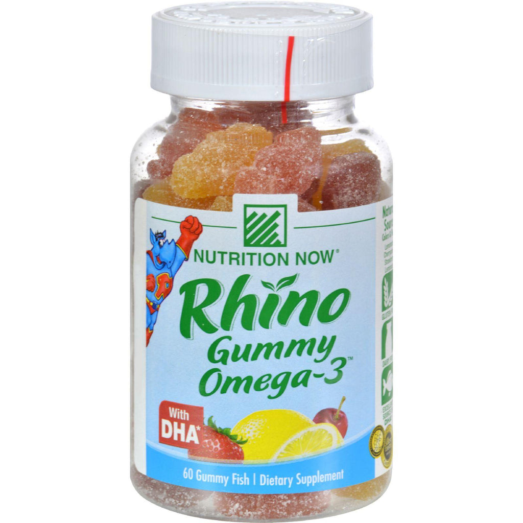 Nutrition Now Rhino Gummy Omega-3 With Dha Lemonade, Cherryade And Strawberry Lemonade - 60 Gummies