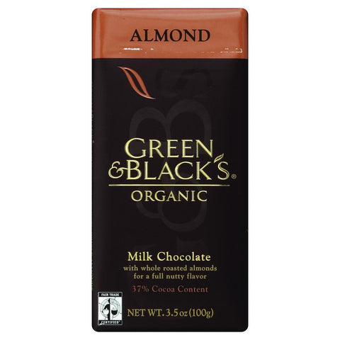 Green And Black's Organic Chocolate Bars - Milk Chocolate - 37 Percent Cacao - Almond - 3.5 Oz Bars - Case Of 10