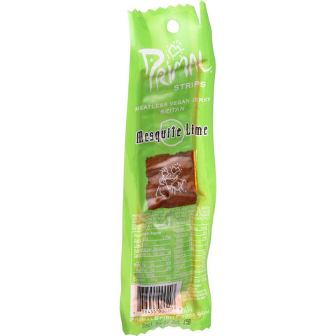 Primal Strips Vegan Jerky - Meatless - Seitan - Mesquite Lime - 1 Oz - Case Of 24