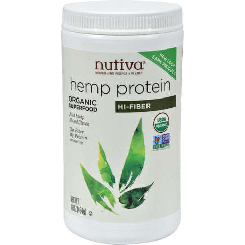 Nutiva Organic Hemp Protein Hi-fiber - 16 Oz