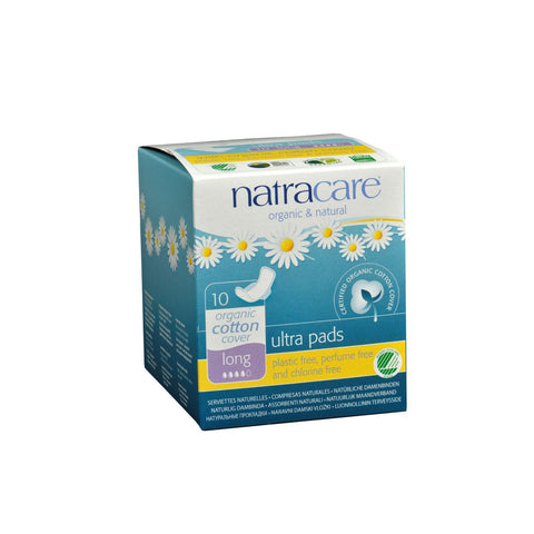 Natracare Natural Uitra Pads W-wings - Long W-organic Cotton Cover - 10 Pack
