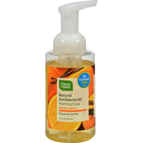 Cleanwell All-natural Antibacterial Foaming Hand Wash Orange Vanilla - 9.5 Fl Oz