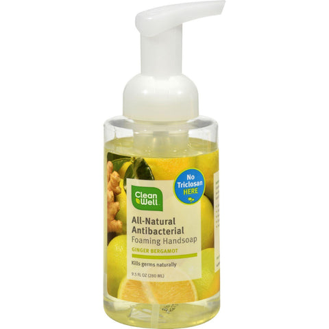 Cleanwell All-natural Antibacterial Foaming Hand Wash Bergamot Ginger - 9.5 Fl Oz