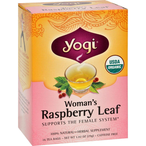 Yogi Organic Woman's Herbal Tea Raspberry Leaf - 16 Tea Bags - Case Of 6
