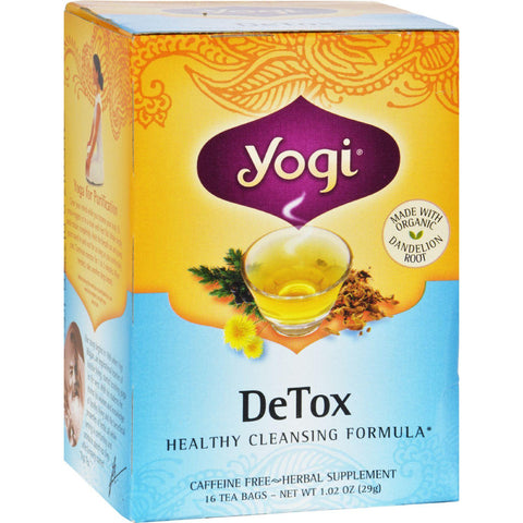 Yogi Detox Herbal Tea Caffeine Free - 16 Tea Bags - Case Of 6