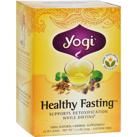 Yogi Healthy Fastingherbal Tea Caffeine Free - 16 Tea Bags - Case Of 6
