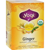 Yogi Organic Herbal Tea Caffeine Free Ginger - 16 Tea Bags - Case Of 6