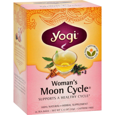 Yogi Woman's Moon Cycle Herbal Tea Caffeine Free - 16 Tea Bags - Case Of 6