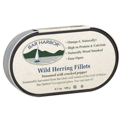 Bar Harbor Wild Herring Fillets - Cracked Pepper - Case Of 12 - 6.7 Oz.