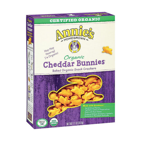 Annie's Homegrown Organic Cheddar Bunnies Baked Snack Crackers - Case Of 12 - 11 Oz.