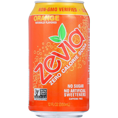 Zevia Soda - Zero Calorie - Orange - Can - 6-12 Oz - Case Of 4