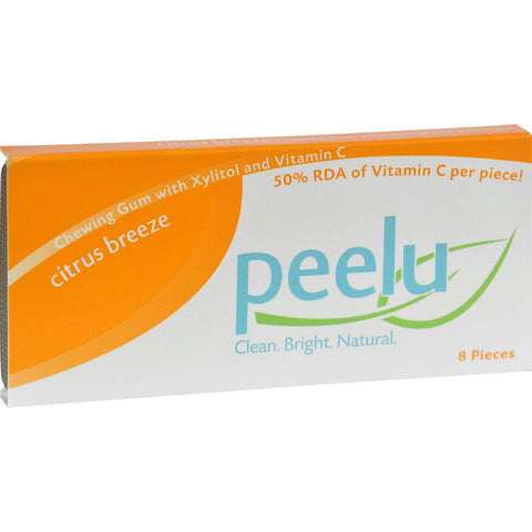 Peelu Chewing Gum Display - Citrus Breeze - 8 Ct - Case Of 12