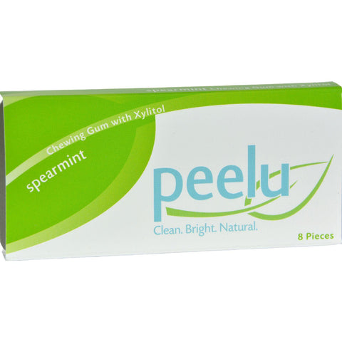 Peelu Chewing Gum Display - Spearmint - 8 Ct - Case Of 12
