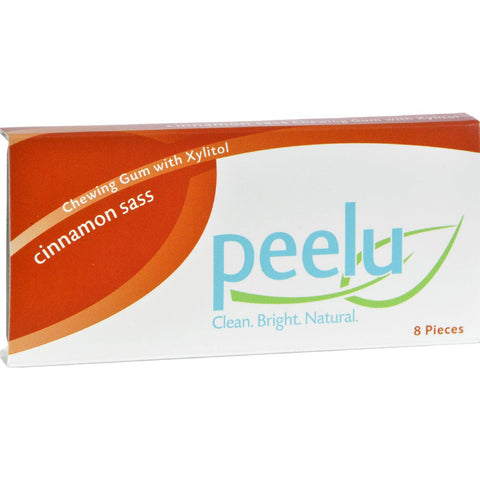 Peelu Chewing Gum Display - Cinnamon Sass - 8 Ct - Case Of 12