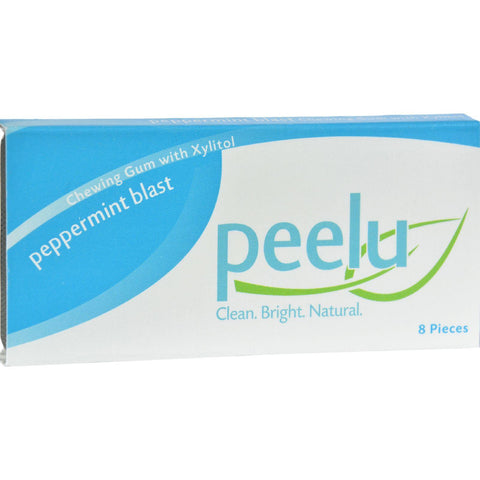 Peelu Chewing Gum Display - Peppermint Blast - 8 Ct - Case Of 12
