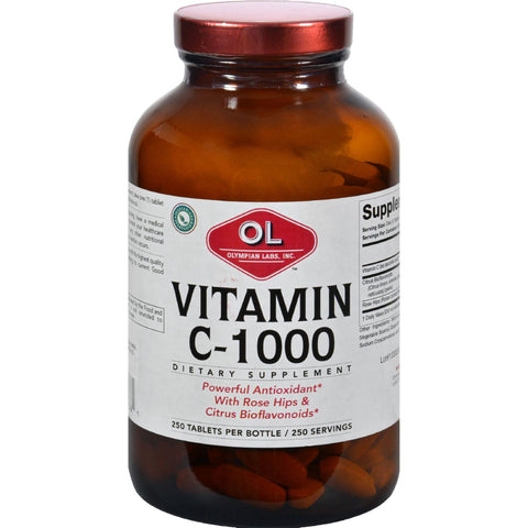 Olympian Labs Vitamin C - 1000 Mg - Plus Rose Hips And Citrus Bioflavanoids - 250 Tablets