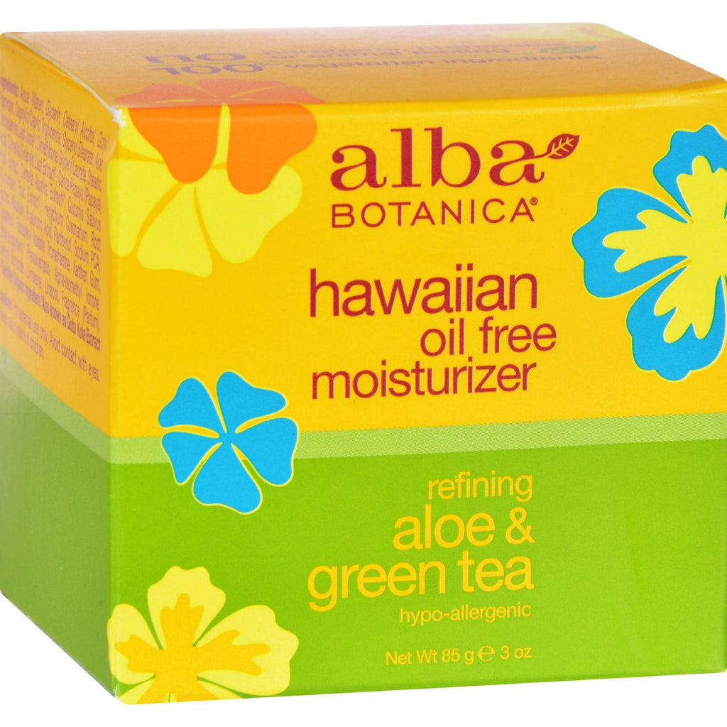 Alba Botanica Hawaiian Aloe And Green Tea Moisturizer Oil-free - 3 Oz