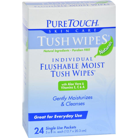 Puretouch Tush Wipes Flushable - 24 Wipes