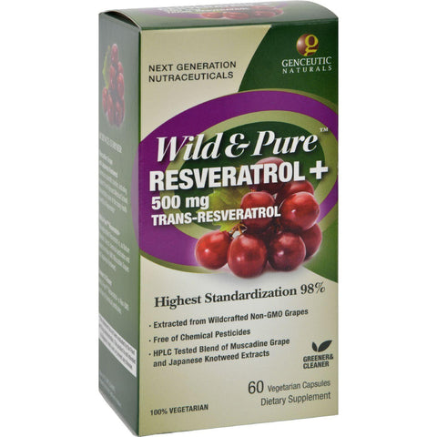 Genceutic Naturals Wild And Pure Resveratrol - 500 Mg - 60 Vcaps