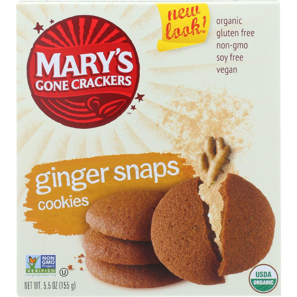 Marys Gone Crackers Cookies - Organic - Ginger Snaps - Gluten Free - 5.5 Oz - Case Of 6