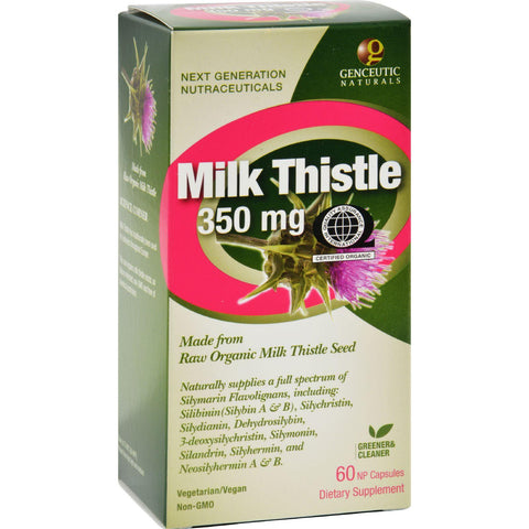 Genceutic Naturals Organic Milk Thistle - 350 Mg - 60 Capsules