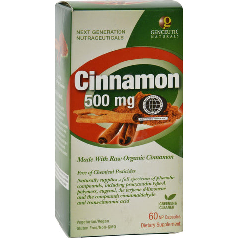 Genceutic Naturals Organic Cinnamon - 500 Mg - 60 Capsules