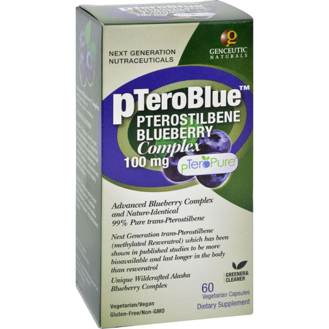 Genceutic Naturals Pteroblue Pterostilbene - 100 Mg - 60 Vcaps